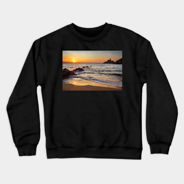 Mumbles Lighthouse Crewneck Sweatshirt by dasantillo